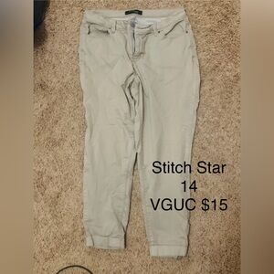 Stitch Star Tan Capri Jeans